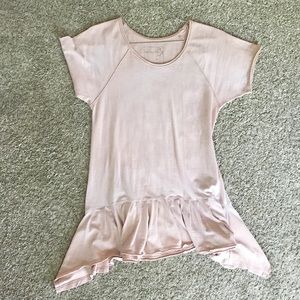 Free People blush ruffled bottom shirt - s